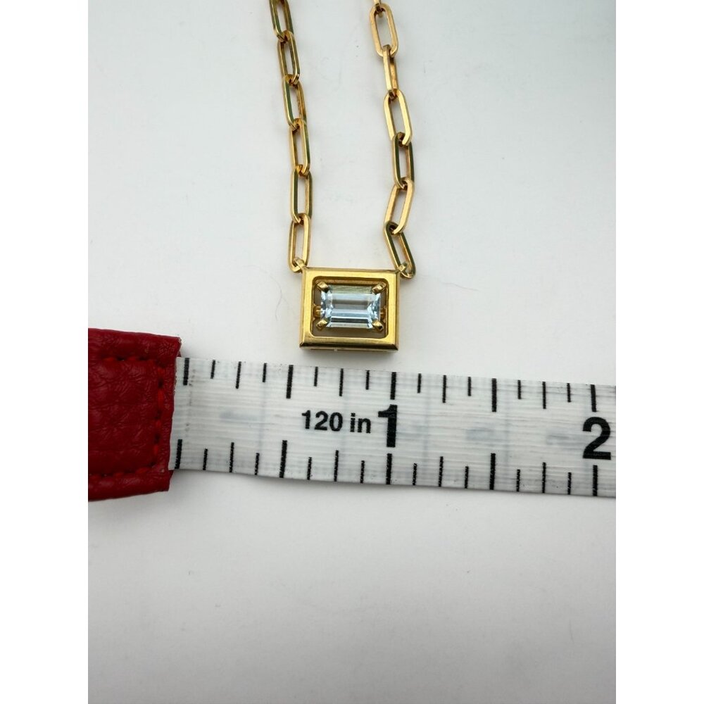 RARE Tiffany & Co. Aquamarine Jewel Box Necklace 17.75" 18k Yellow Gold - Picture 7 of 13